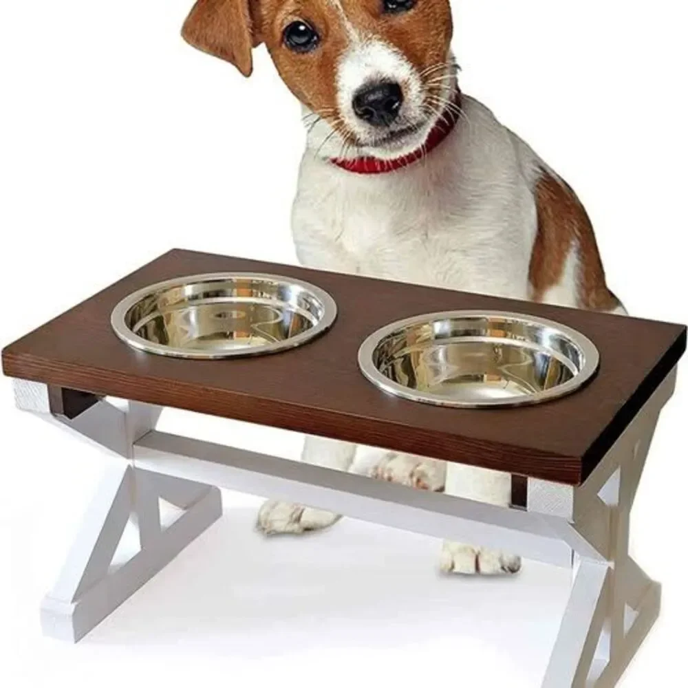 Modern Farmhouse Dog Bowl Stand, Dog Bowls Elevated Dog Food Stand, Raised Dog B